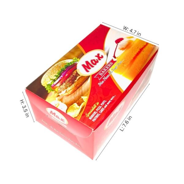 Burger pastry packaging box specifications image