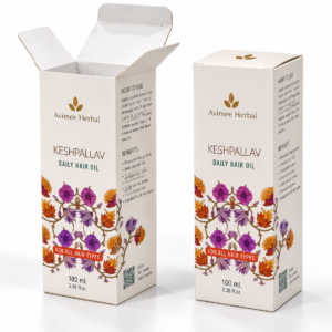 Gold Foil-Printed Hair Oil Packaging Box