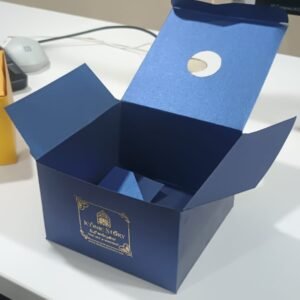 Printed Navy Blue Gift Packaging Box with Lid - Image 2