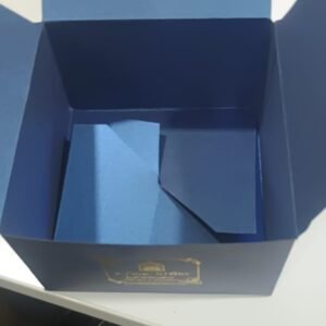 Printed Navy Blue Gift Packaging Box with Lid - Image 3